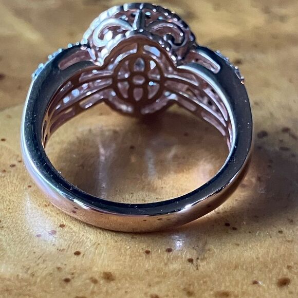 Natural Andalusite Sterling Silver Double Halo Ring Size 6 - Picture 5 of 9